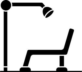 Dental Chair Icon In B&W Color.