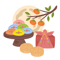 Chuseok set of korean traditional sweets 