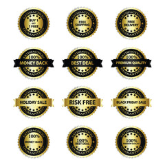 Set of Luxury badges and labels premium quality product