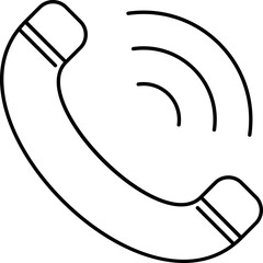 Phone Call Icon In Black Line Art.