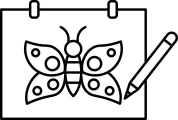 Obraz premium Create Butterfly From Pencil Icon In Thin Line Art.