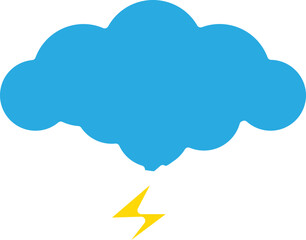 Isolated Storm Icon In Blue And Yellow Color.