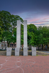 Fototapeta na wymiar The Hague, Holland-July 26 2023: The Hague Resistance and Liberation Memorial, The Hague War Monument 1940-1945