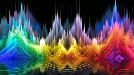 Diverse Soundwaves: Abstract soundwaves merging, symbolizing musical diversity