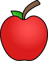 Red Apple Icon On White Background.