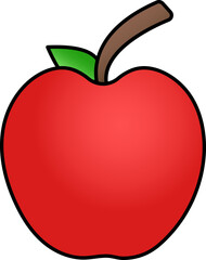 Fototapeta premium Red Apple Icon On White Background.