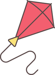 Kite Icon In Red And Yellow Color.