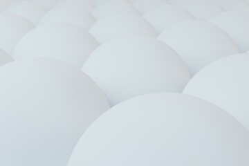 White spherical minimalist abstract background made of geometric shapes. Basis for an advertising poster. 3D rendering
