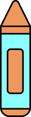Illustration of Cyan and Orange Pen or Pencil Icon.