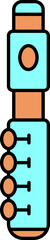 Isolated Flute icon in Cyan and Orange Color 