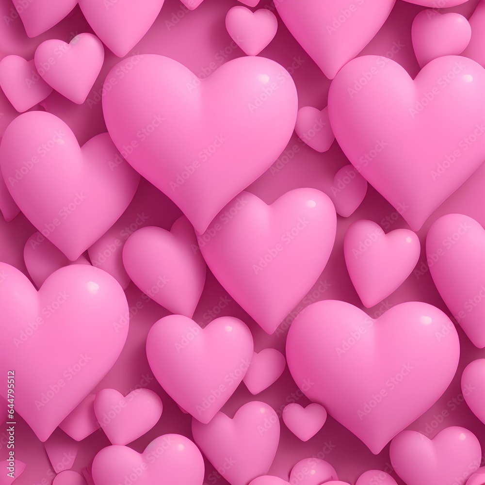 Wall mural hearts background