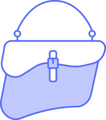 Ladies Handbag Icon In Blue And White Color.