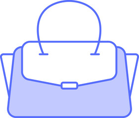 Ladies Handbag Icon In Blue And White Color.