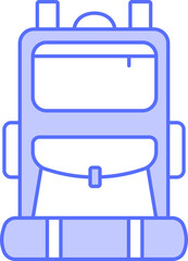 Backpack Icon In Blue And White Color.