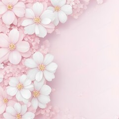 Naklejka na ściany i meble pink background with flowers
