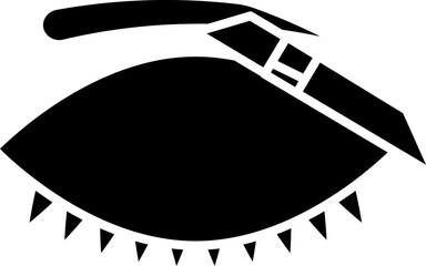 Eye Incision Icon In B&W Color.