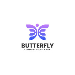 Vector Logo Illustration Butterfly Gradient Colorful Style