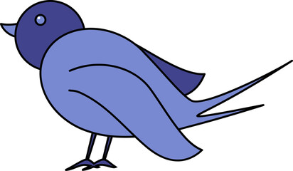 Vector Illustration Of Cute Sallow Sit.