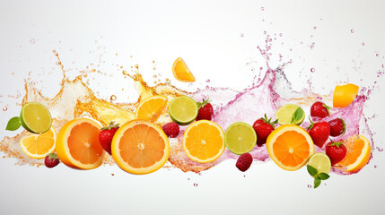 composition of fruits bathing in water. Generative Ai