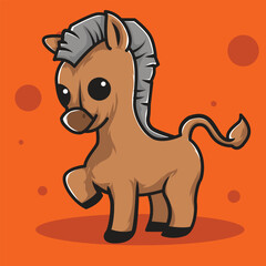 baby horse cure mascot vector