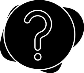 Flat Style Question Mark Button Icon On Black Background.