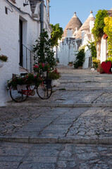 traditional trulli houses in southern Italy, Puglia region, Alberobello city