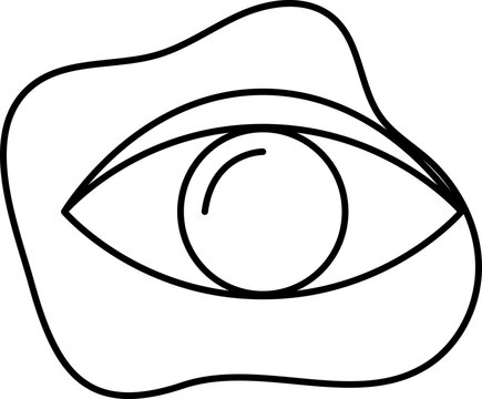 recommend clip art: Black Line Art Eye Icon On White Background.