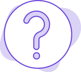 Flat Style Question Mark Button Icon On Purple Background.