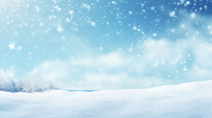 Naklejka na ściany i meble christmas card landscape with snow. Generative Ai