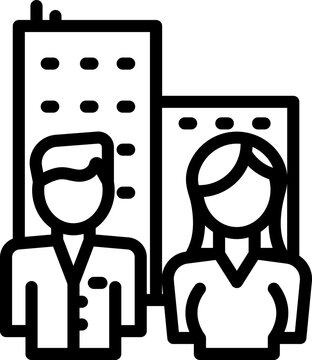 business couple standing buildings outline clip art preview