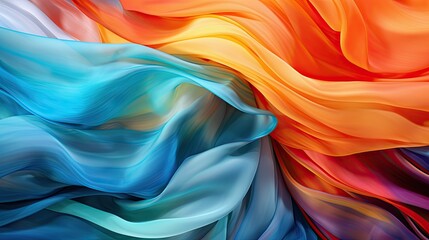 Obraz premium colorful silk fabric background - generative ai