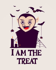Halloween Spooky - Cute Vampire Vector Art, Illustration and Graphic