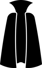 Glyph Cape Or Cloak Icon in Flat Style.