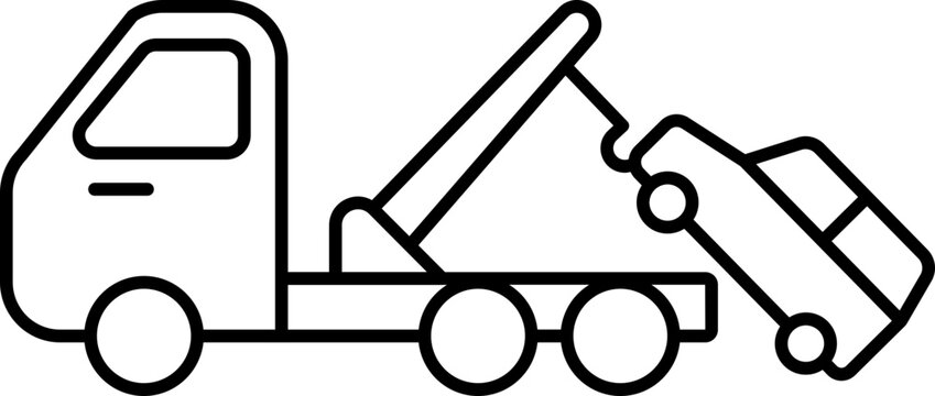 recommend clip art: Towing Service Icon In Black Line Art.