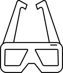 Safety Goggles Icon In Black Outline.