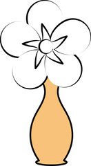 Vase Or Flower Pot Icon In Orange And White Color.
