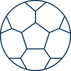 Isolated Football Icon in Line Art