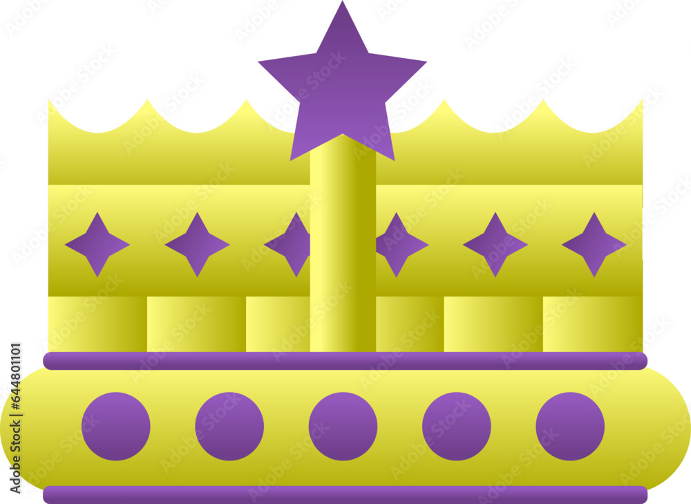 Wall mural crown icon in purple and green color.