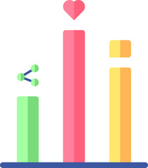 Colorful Sharing Bar Graph Icon.