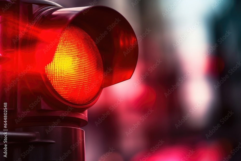 Aufkleber red traffic light. prohibiting motion signal.