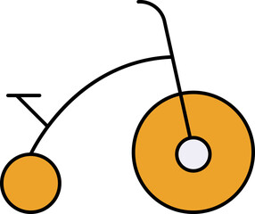 Baby Bike Icon In Yellow And White Color.