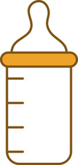 Feeding Bottle Icon In Yellow And White Color.