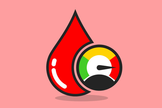 vector illustration of high blood sugar level, diabetes 