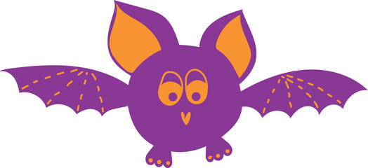 Trick or Treat Halloween, funny in purple and orange color. Illustration graphic vector.