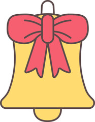 Jingle Bell Icon In Red And Yellow Color.