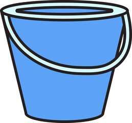 Isolated Bucket Icon In Blue Color.