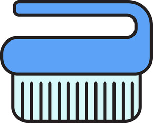 Cleaning Brush Icon In Blue Color.