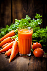 Fresh squeezed carrot smoothie