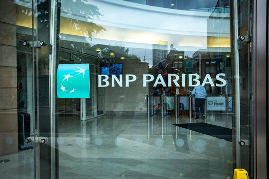LONDON- BNP Paribas bank in London-  French international banking group