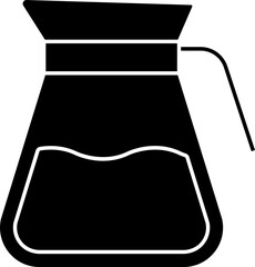 Jug Or Glass Pot Icon In B&W Color.